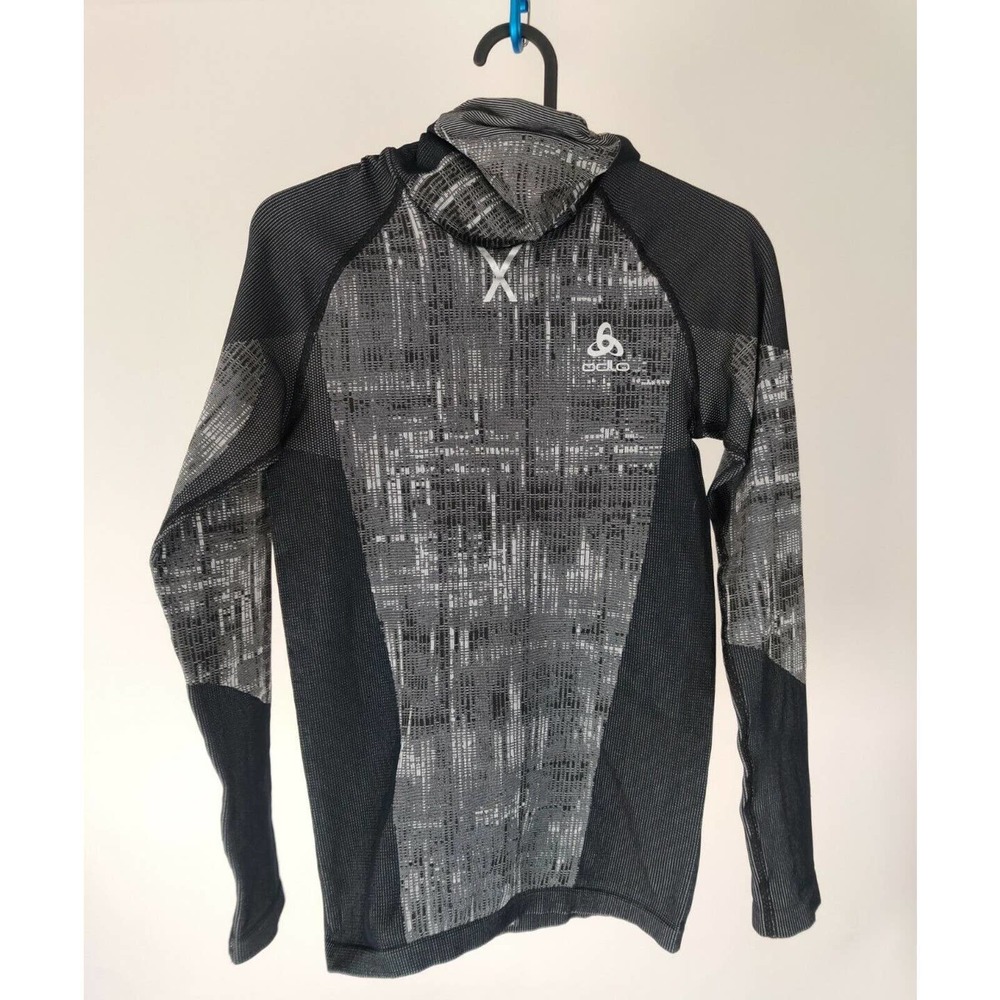 (V) ODLO women Blackcomb TECHNICAL HOODIE base layer with facemask BLACK